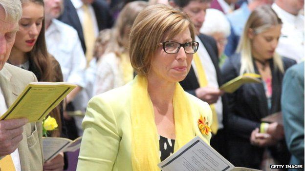 Rosie Batty, the mother of Luke, attends the funeral service of 11-year-old Luke Batty at the Flinders Christian Community College 21 February 2014 in Tyabb, Australia.