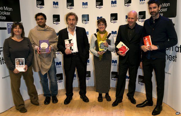 Booker authors (l-r): Ali Smith, Neel Mukherjee, Howard Jacobson, Karen Joy Fowler. Richard Flanagan and Joshua Ferris
