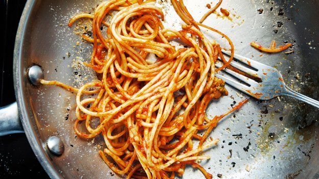 Left-over spaghetti