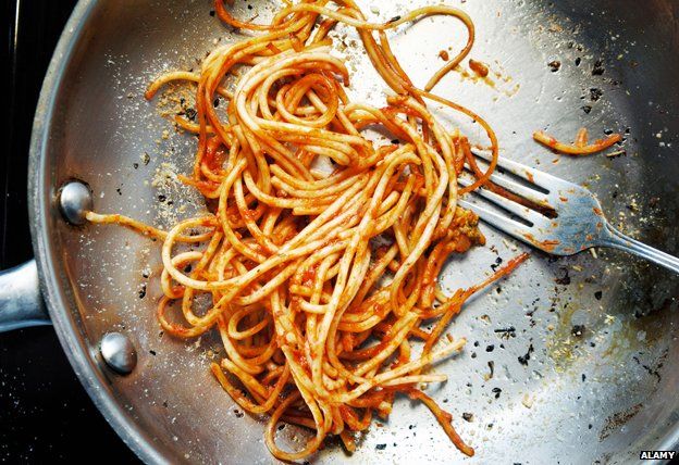Left-over spaghetti
