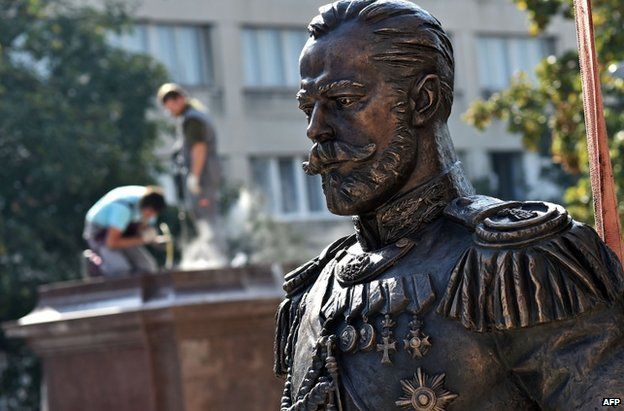 A statue of Russian Tsar Nicholas II is erected in Belgrade, 13 October