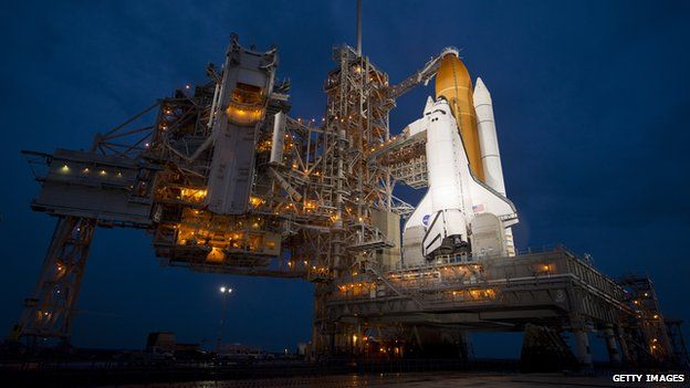 The space shuttle Atlantis is seen at Cape Canaveral in Florida on 7 July 2011