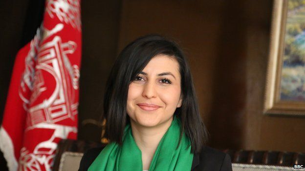 BBC presenter Sana Safi at the Presidential Palace in Kabul on 12 October 2014