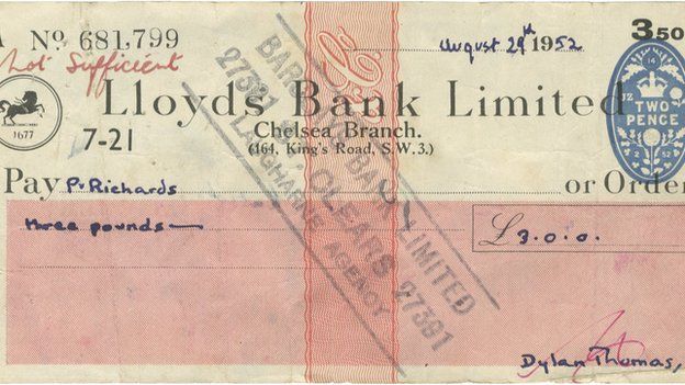 Dylan Thomas bounced cheque