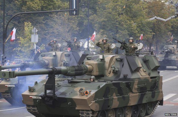 Polish armour on parade in Warsaw, 15 August