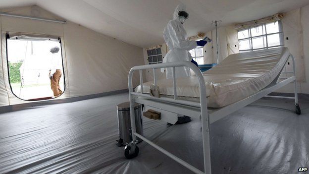 A treatment centre set up to receive Ebola patients in Ivory Coast