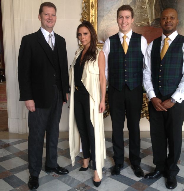 Ben Newick (left) with Victoria Beckham at the ambassador's residence