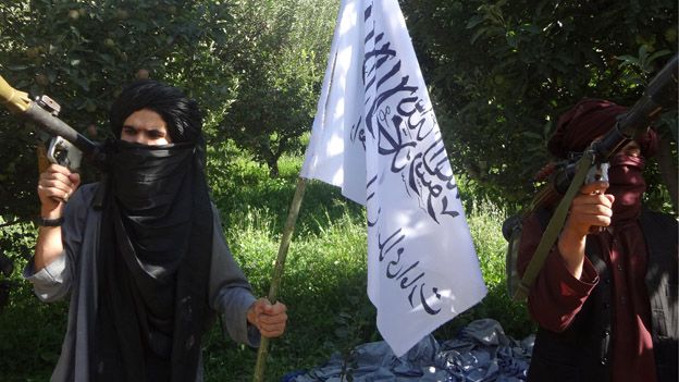 Taliban fighters in the Tangi Valley, Afghanistan