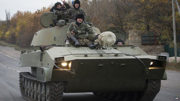 Rebel armoured vehicle near Donetsk, 18 Oct 14