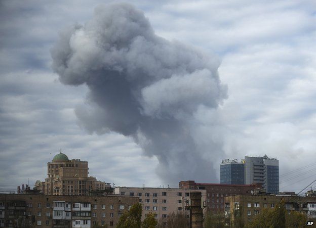Blast in Donetsk, 20 Oct 14