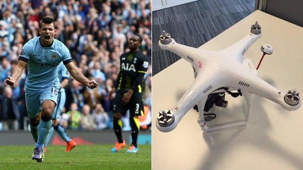 Manchester City v Spurs and drone