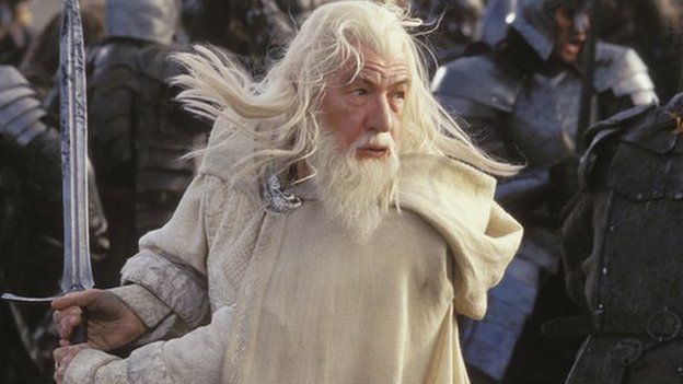 Sir Ian McKellen as Gandalf the wizard