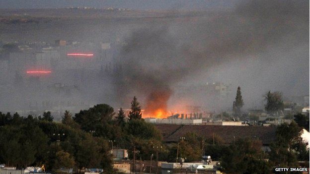 Reported car bomb explosion in Kobane, Syria
