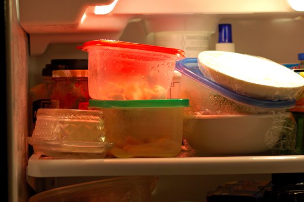 Tupperware boxes in fridge