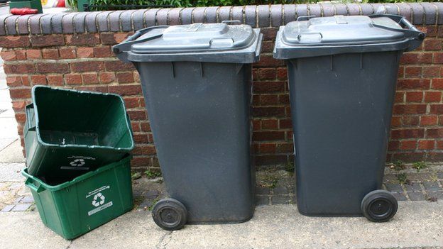 Wheelie bins and recycling boxes