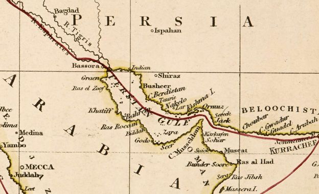 Persia and Arabia (map of 1850)