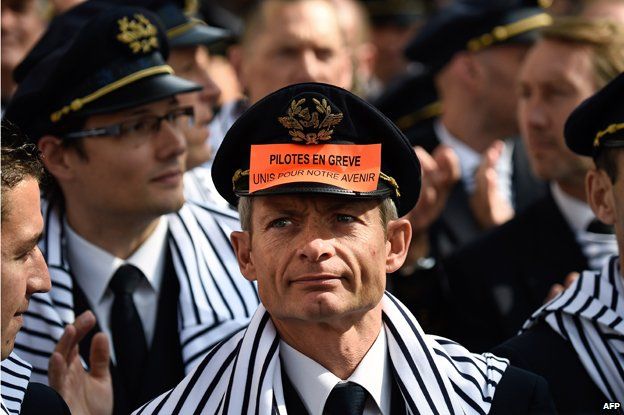 Air France pilots on strike, September 2014