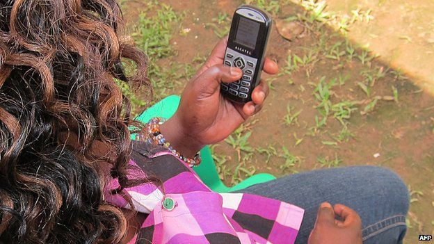 A health worker on a phone in Uganda (Archive shot)