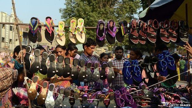 Indian shoe stall