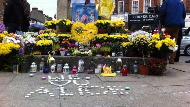 Floral tribute for Alice Gross