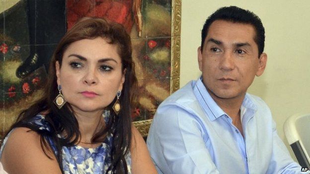 File photo dated 8 May 2014 of Iguala mayor Jose Luis Abarca and his wife Maria de los Angeles Pineda in Chilpancingo, Mexico.