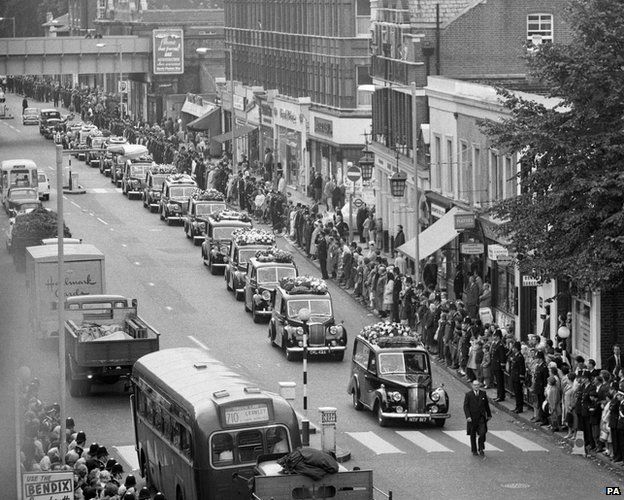 Funeral procession for murdered officers in 1966