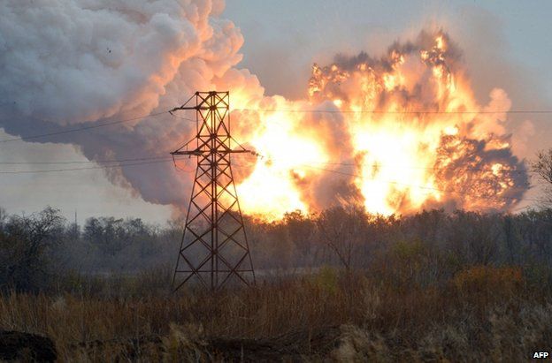 An explosion near Donetsk, 20 October