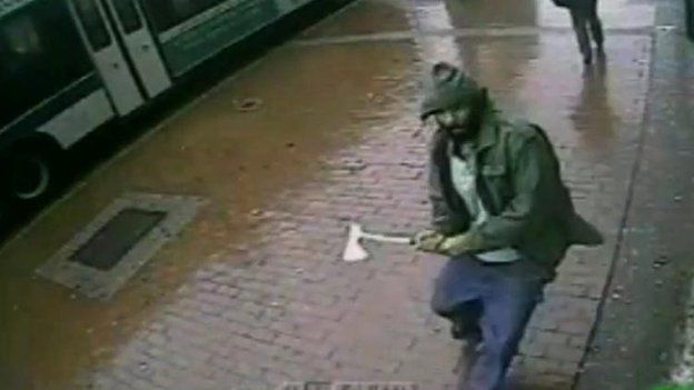 New York axe attack 'terrorist act by Muslim convert' - BBC News