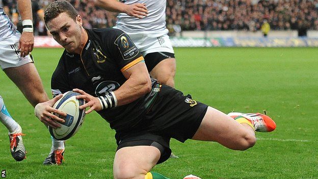 George North goes over for his first try as Northampton beat Ospreys