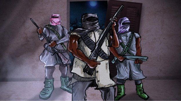 Animated Boko Haram members