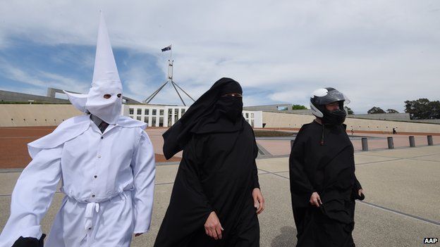 Image of the three men who attempted to enter Australia's Parliament House on 27 October 2014.