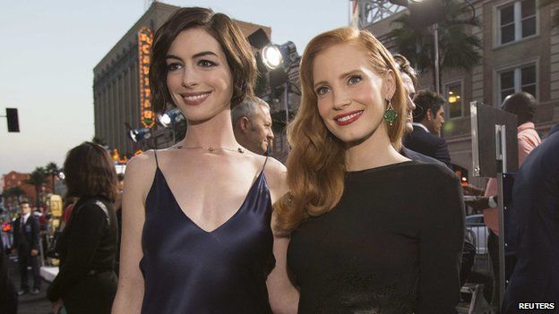 Anne Hathaway (left) and Jessica Chastain