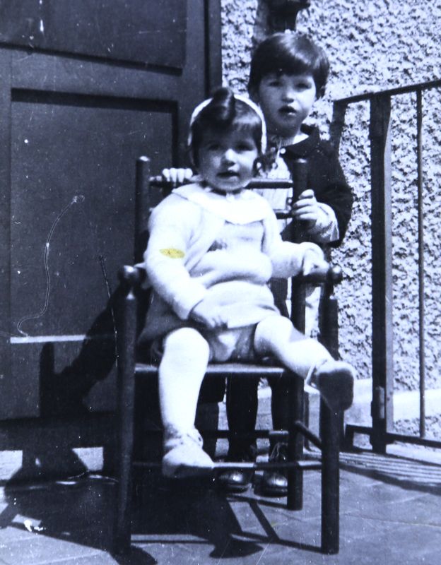 David with his younger sister before they were sent away