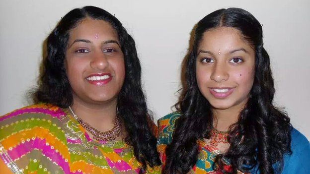 Trisha, 19, and Nisha Lad, 17,