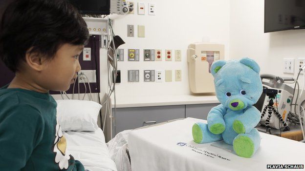 Child in hospital with Huggable
