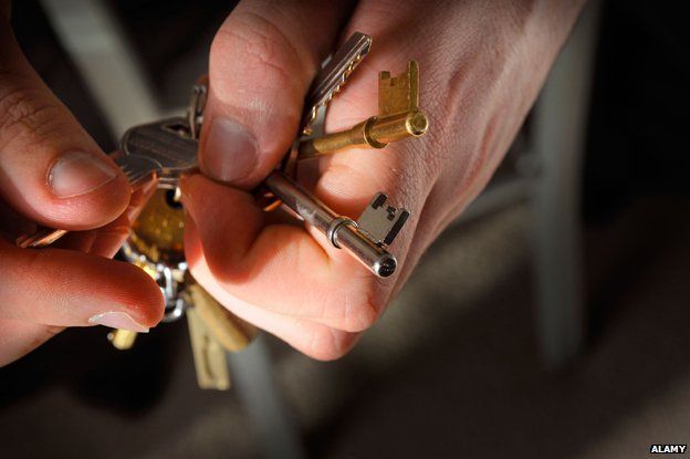 Hands holding keys