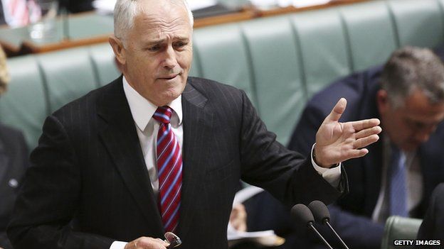 Shadow Minister for Communications and Broadband Malcolm Turnbull talks during House of Representatives question time on 28 May, 2013 in Canberra, Australia