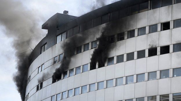 Maison de la Radio on fire, 31 Oct 14