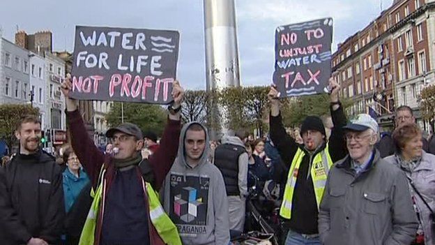 Water charges protest in Dublin city centre