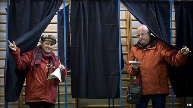 Voters in Romania