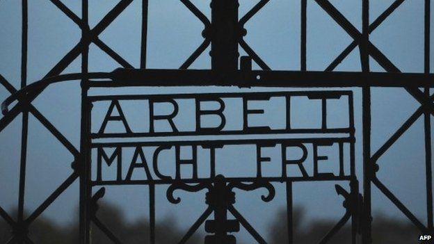 The notorious 'Work sets you free' at the former Dachau concentration camp. File photo