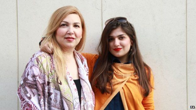 Undated handout photo of Ghoncheh Ghavami (right) with her mother Susan Moshtaghian,