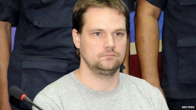 Hans Fredrik Lennart Neij pictured after his arrest in Thailand