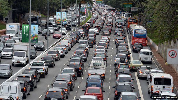 Traffic jam in Sao Paulo, Brazil
