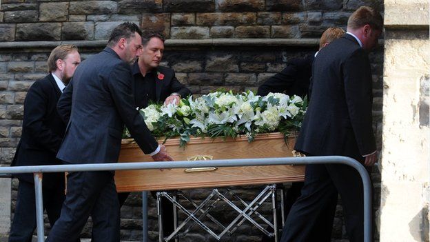 Alvin Stardust's coffin leaves St Thomas church in Swansea