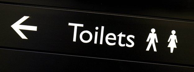 toilets direction sign