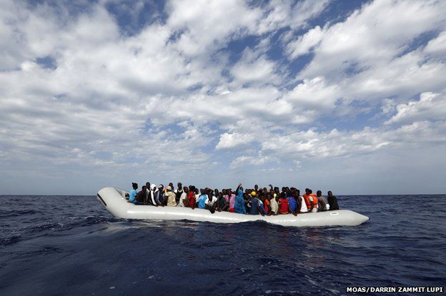 Dinghy at sea