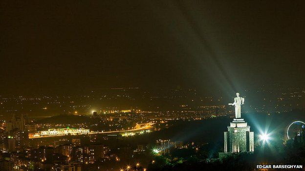 a night view of Yerevan, Armenia