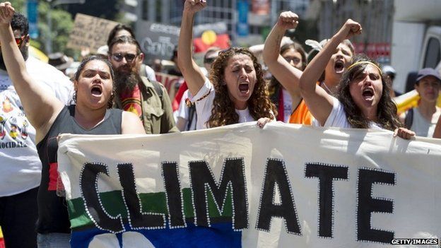 Crowds protest in Brisbane over climate change ahead of the 2014 G20 summit - 11 November 2014