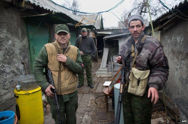 Pro-Russian gunmen in Donetsk, 13 November